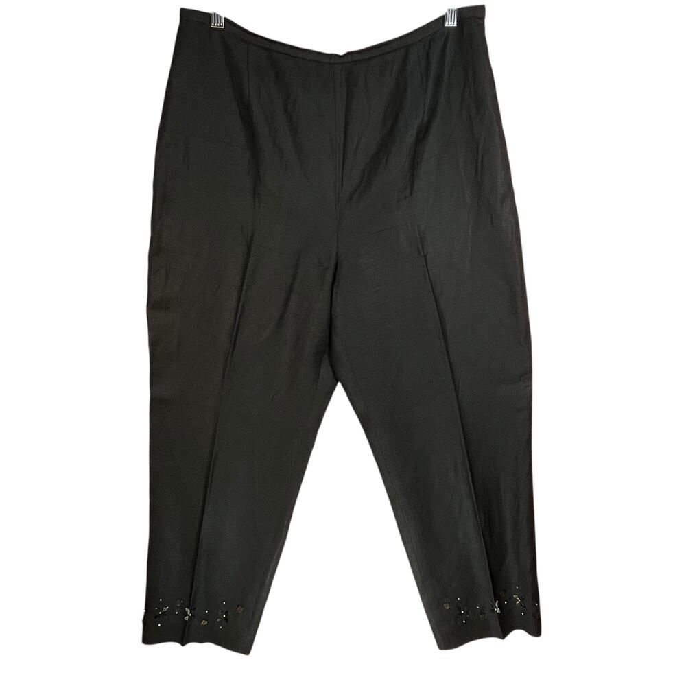 Yves Cossette DEPECHE Mode Vintage Womens Black Linen Rayon Blend Pants 14